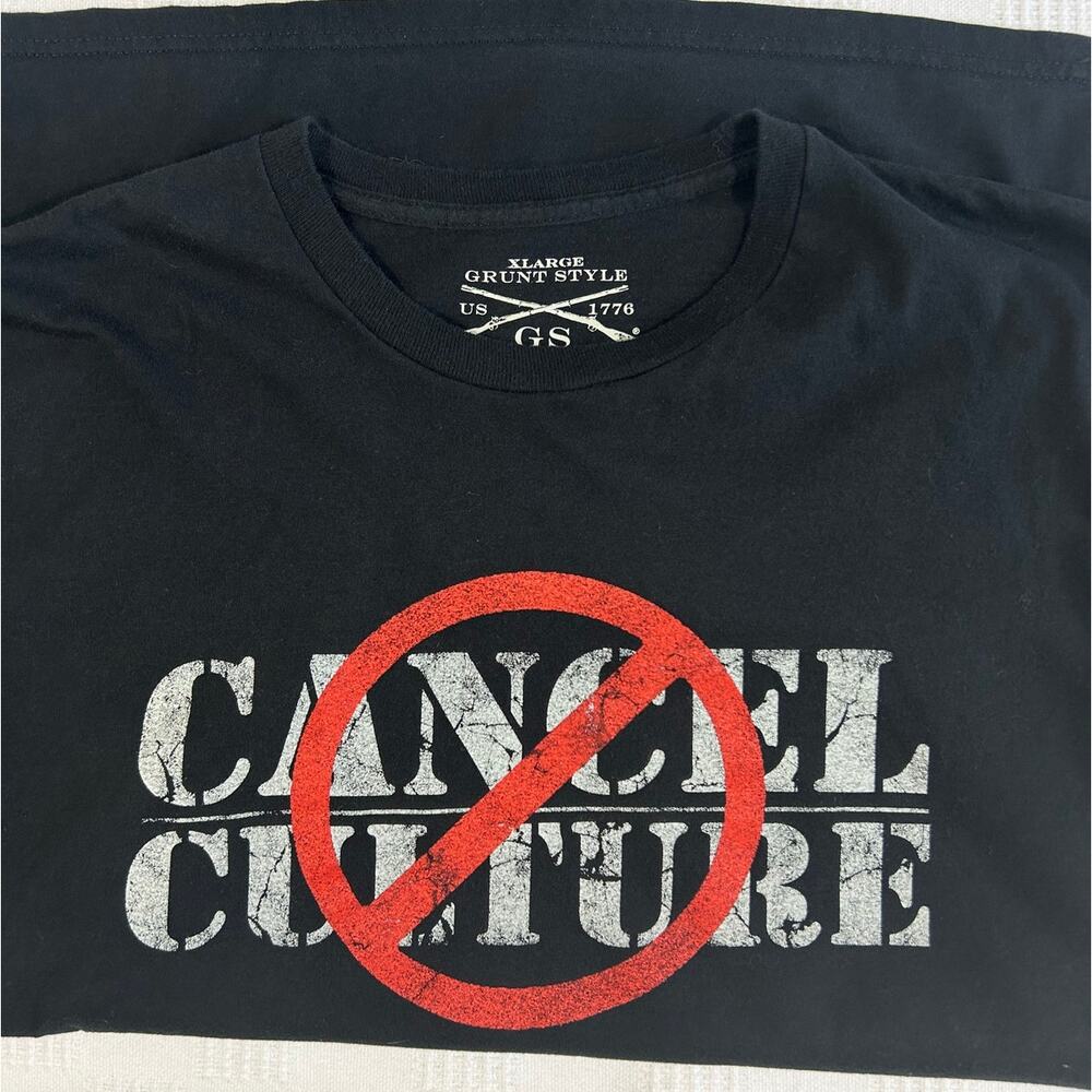 Grunt Style Womens XL Shirt No Cancel Culture Black 100% Cotton - Picture 3 of 8
